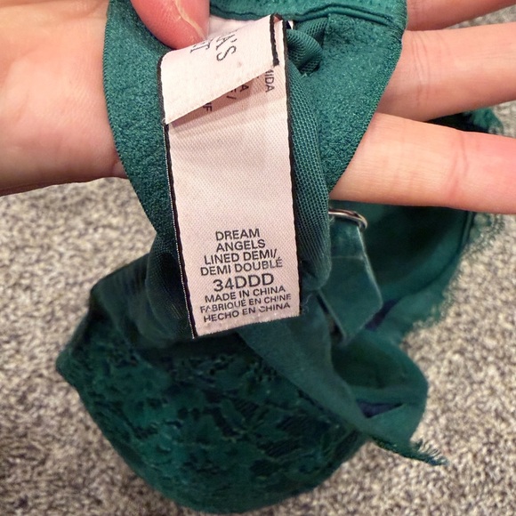 Victoria secret dream angels Elegant Green Lace Bra size 34DDD - Picture 3 of 4